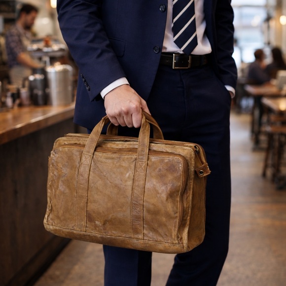 Wilsons Leather Other - Wilson’s Leather Briefcase Super Distressed Light Brown
